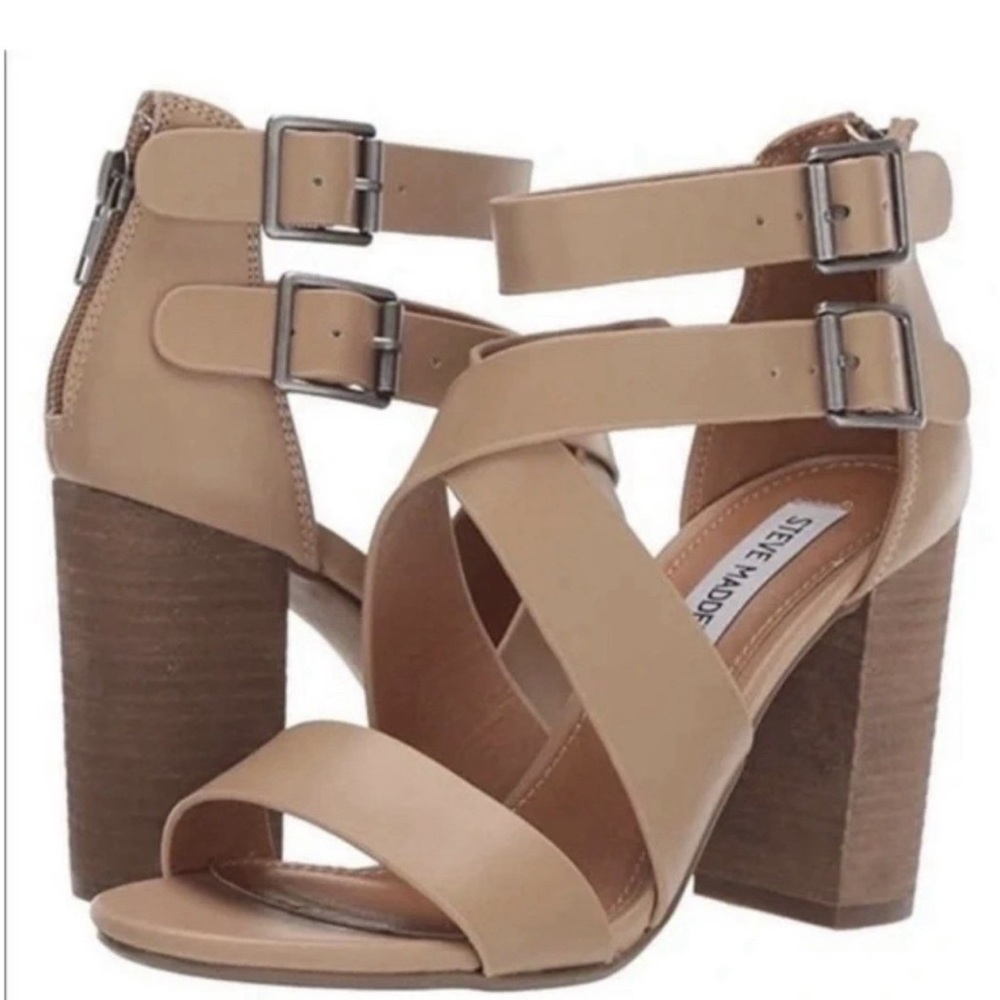Steve Madden Tan Block Heel Sandals